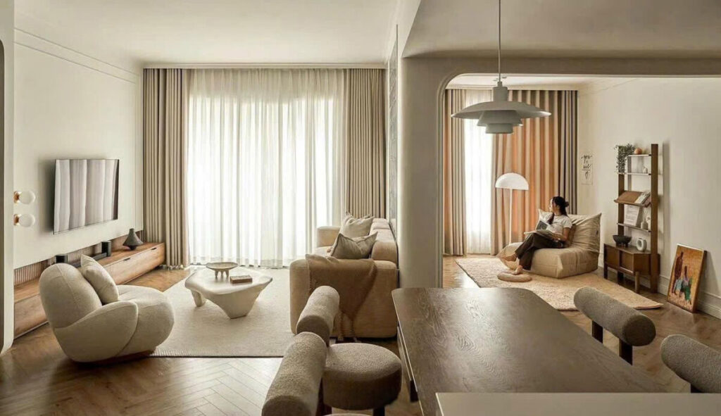 Căn hộ 75m2 được tái cấu trúc tạo không gian liền mạch và hiện đại